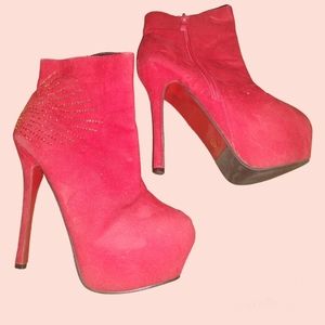 GIRLIE | Red Heeled Ankle Boots